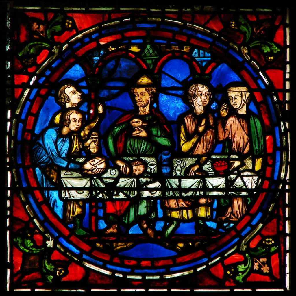 Détail de vitrail (XIIIe siècle), cathédrale de Chartres - France
