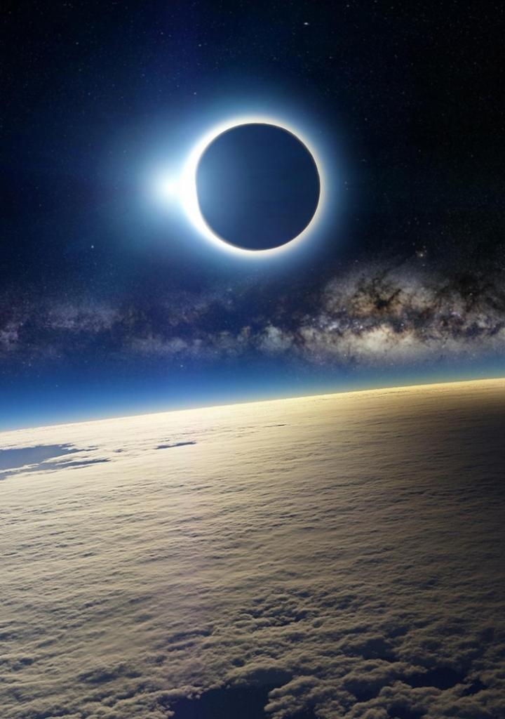 Éclipse vue de l'espace
