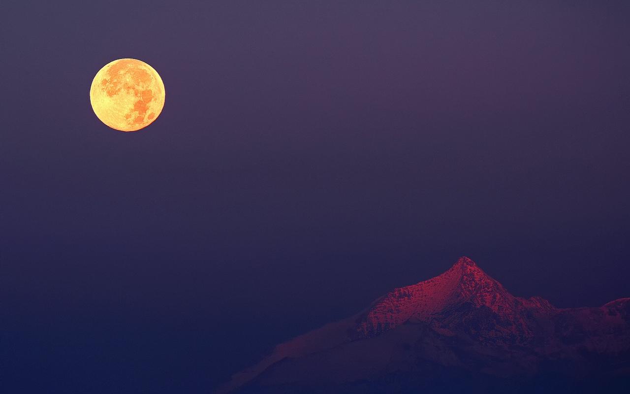 Pleine lune, Dolomites - Italie
