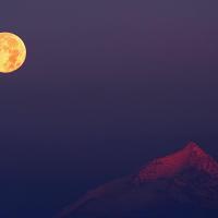 Pleine lune, Dolomites - Italie