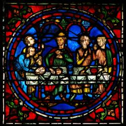 Détail de vitrail (XIIIe siècle), cathédrale de Chartres - France