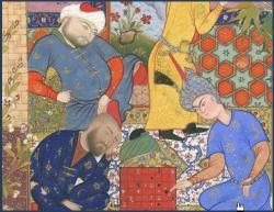 Jeune persan jouant aux échecs (livre de Jâmi)