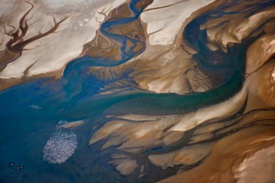 Sandwich Harbour  vu de l'espace - Namibie